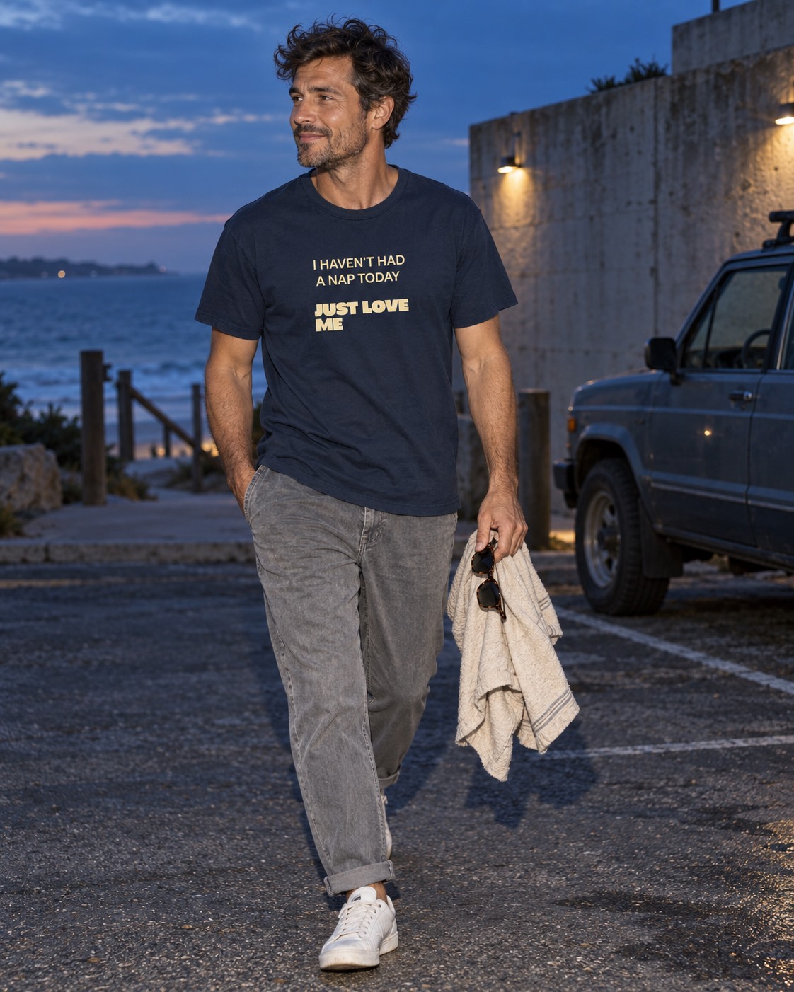 I Havent Had a Nap Today Just Love Me T-shirt Navy Man Waterfront
