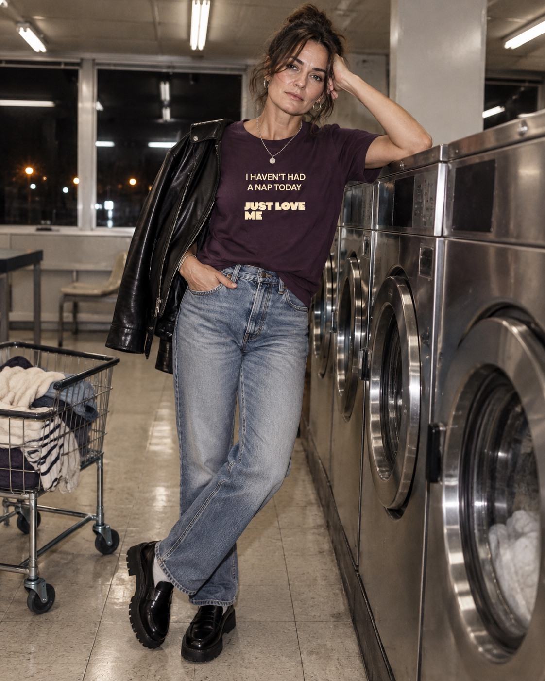 I Havent Had a Nap Today Just Love Me T-shirt Plum Woman Laundromat