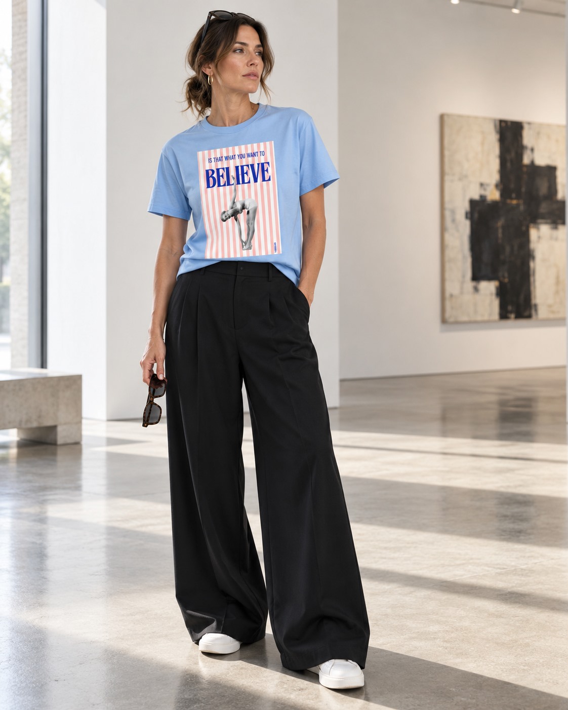 Is That What You Want to Believe T-shirt Lavender Woman Gallery